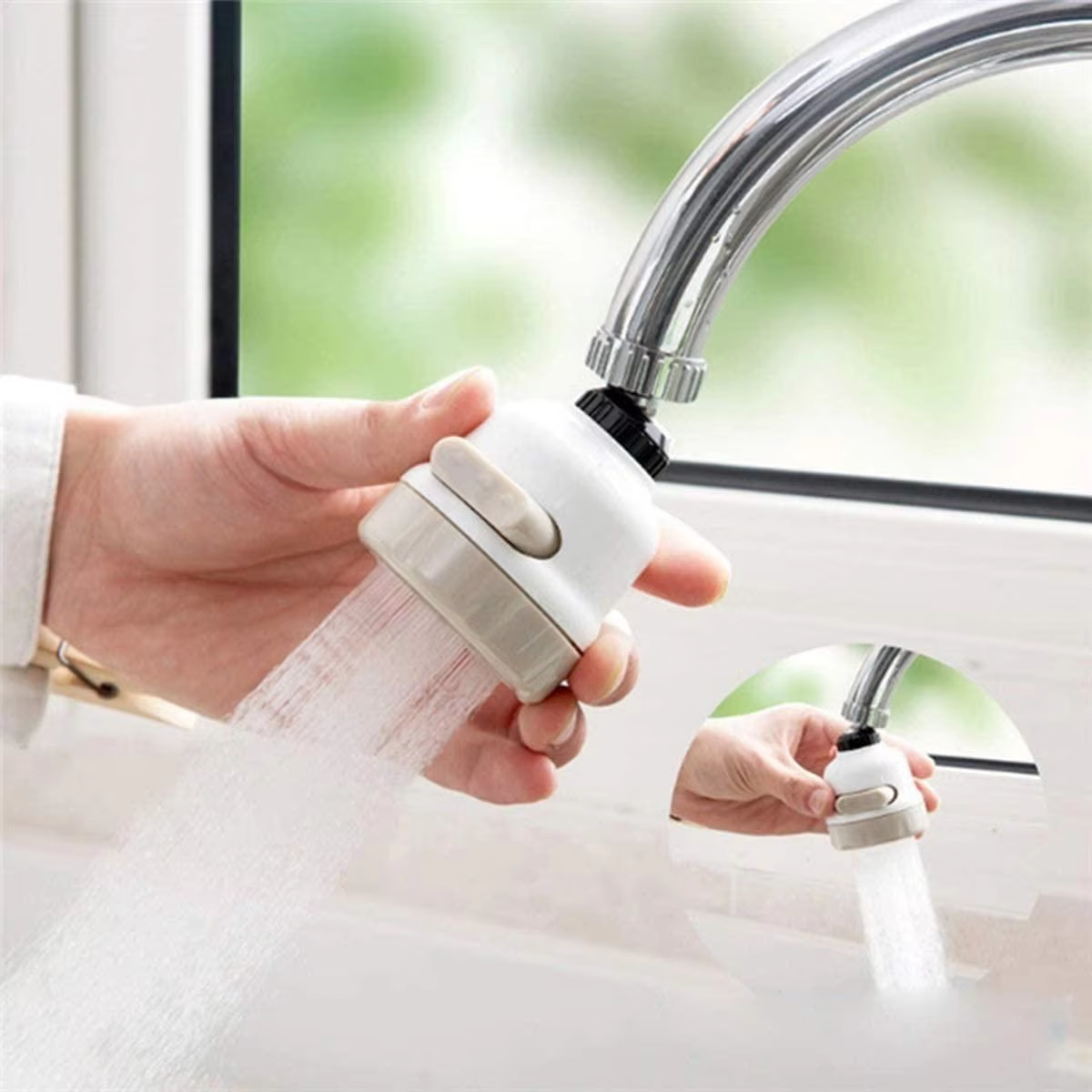 Buse de robinet de cuisine en plastique blanc