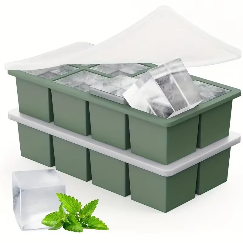 Stockage géant de cuisine pour aliments, Sauce repas avec couvercle, plateaux de congélation en Sili