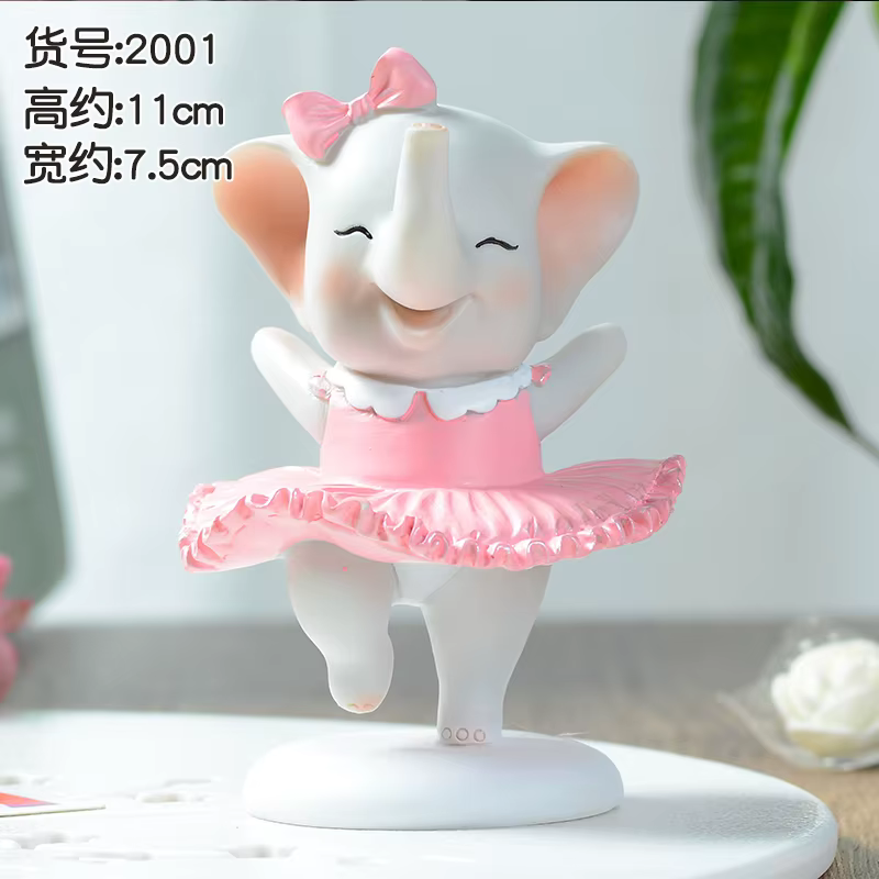 Ornement éléphant mignon de dessin animé, décoration de chambre heureuse, accessoires de bureau