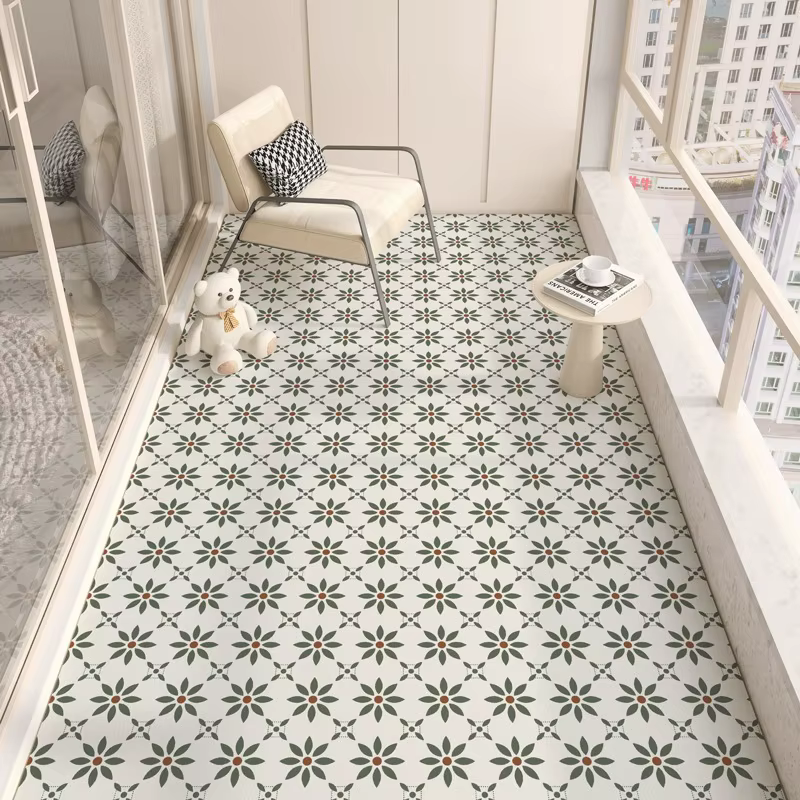 Tapis de sol en cuir PVC imperméable, long, non ald, minimaliste, décoration de la maison, balcon, t
