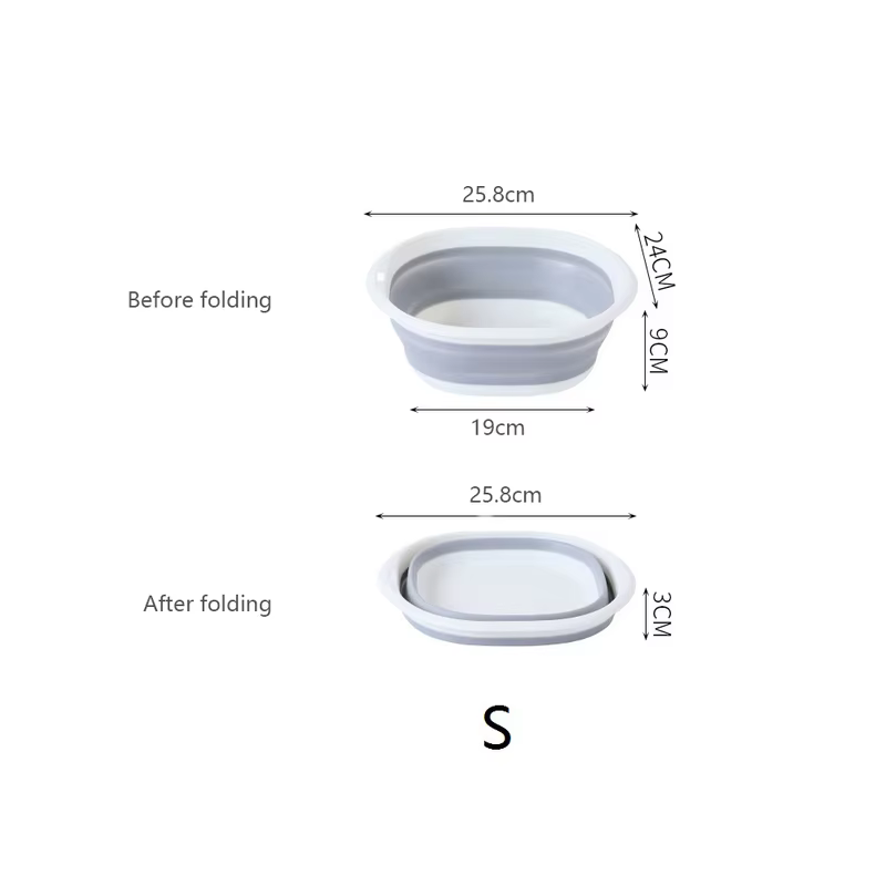 Bassin pliable en plastique, bac à linge compact, idéal pour la vaisselle, les fruits, le camping, l