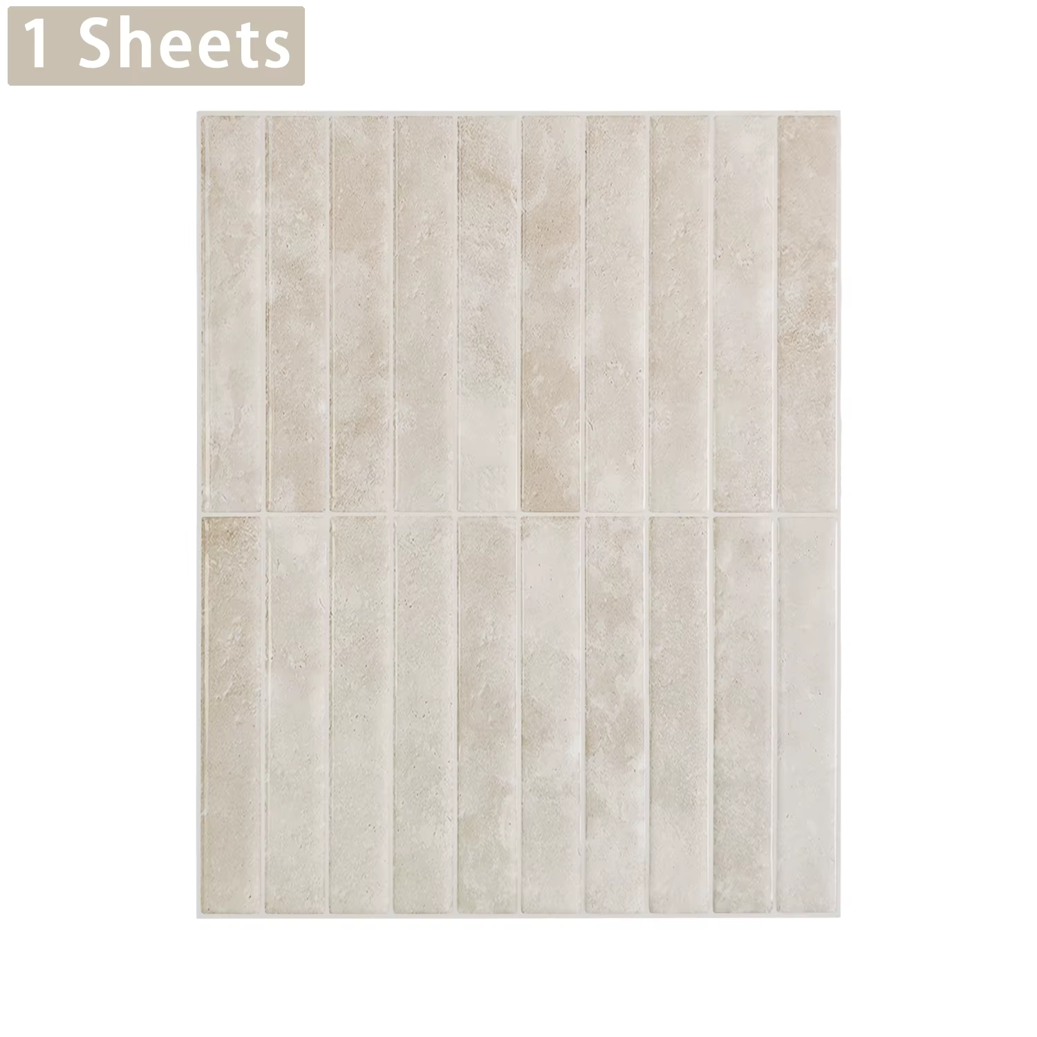 Shinyhome 1/10 pièces Carreaux muraux autocollants beiges - Résistants à la chaleur et à l'eau, sans