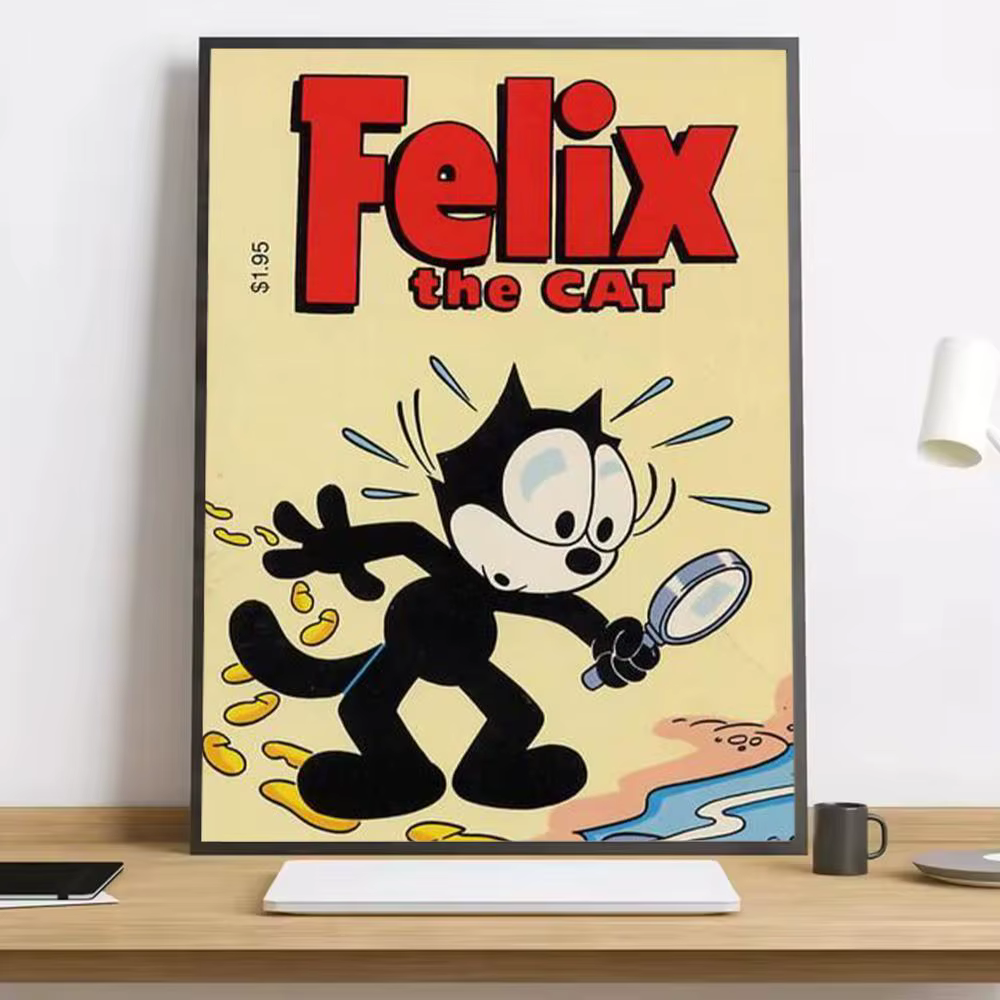 Dessin animé CuteF-Felix les chats C peinture calligraphie HD toile affiche salon chambre bar décora