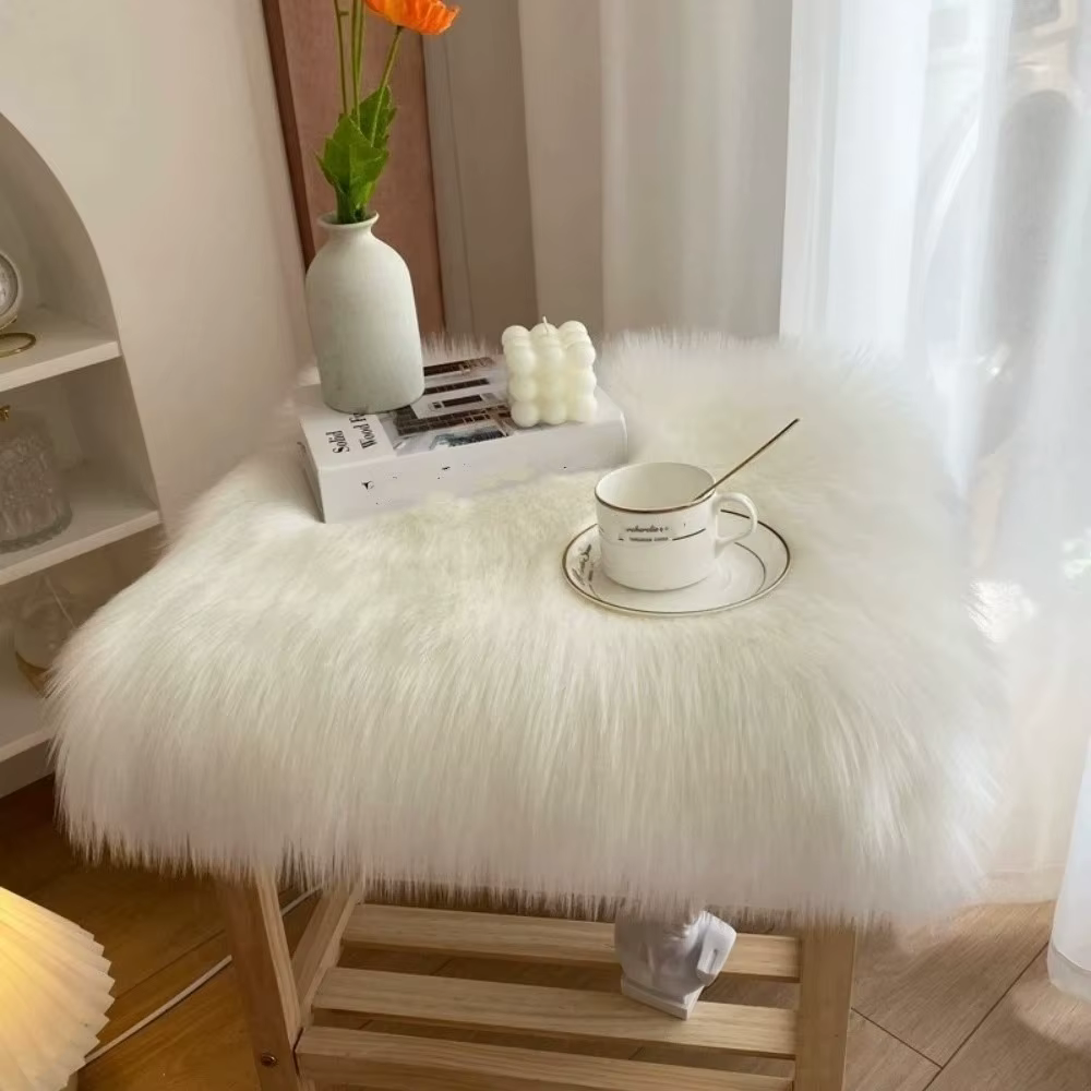 Tapis de sol doux et moelleux, Surface moelleuse, Simple, en fausse fourrure, pour vitrine