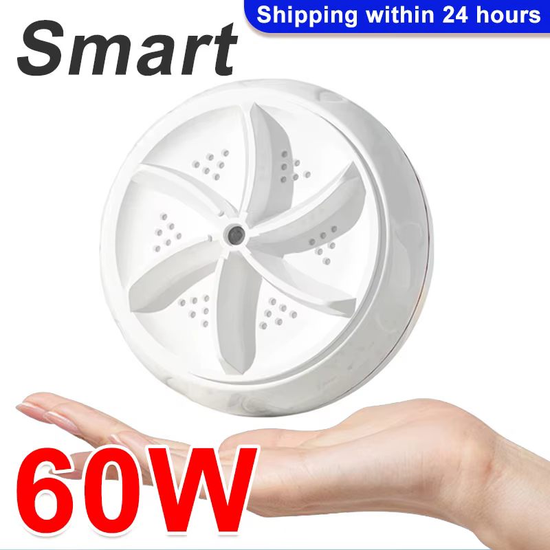 Machine à laver Turbo Portable USB 60W, Mini laveuse ultrasonique haute puissance pour vêtements de 