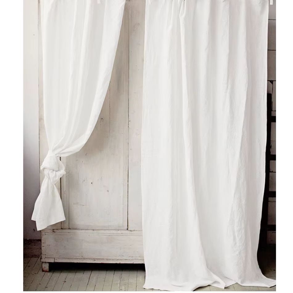 Rideaux 100% lin pour fenêtre, salon, tiges de poche, filtrage de la lumière, pour cuisine, chambre 