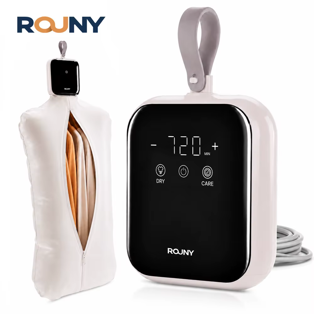 ROUNY Séchoir à linge électrique pliable, séchoir à vêtements portable léger pour les voyages, élimi