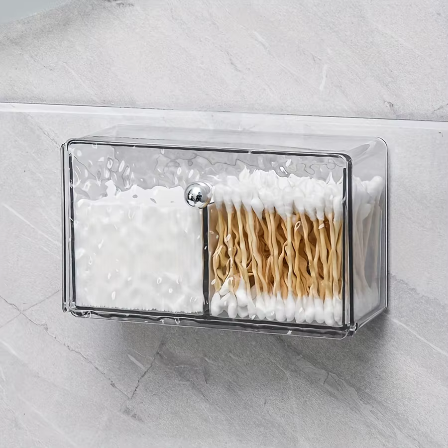 Boîte de rangement murale transparente pour salle de bain, organiseur de maquillage, rangement en ac