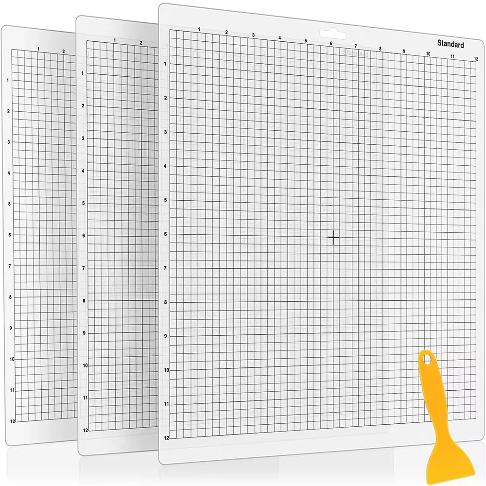 Paquet de 3 tapis de coupe à poignée Standard pour Silhouette Cameo 4/3/2/1, 12x12 po tapis carrés a