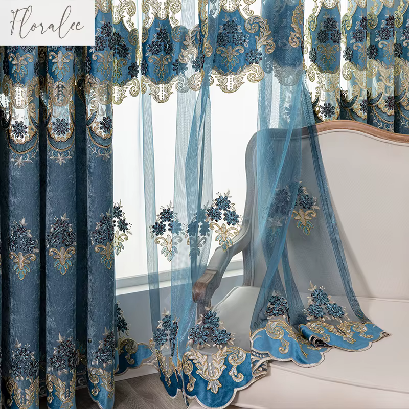 Rideaux de luxe européens en Chenille, haut de gamme, pour chambre à coucher, salon, fenêtre occulta