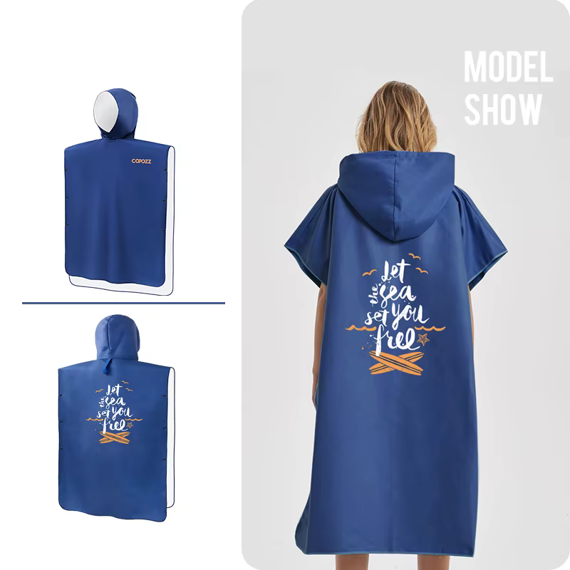 Poncho de Surf Personnalisé en Microcarence pour Adulte, Serviette de Bain pour Sports Aquatiques, R