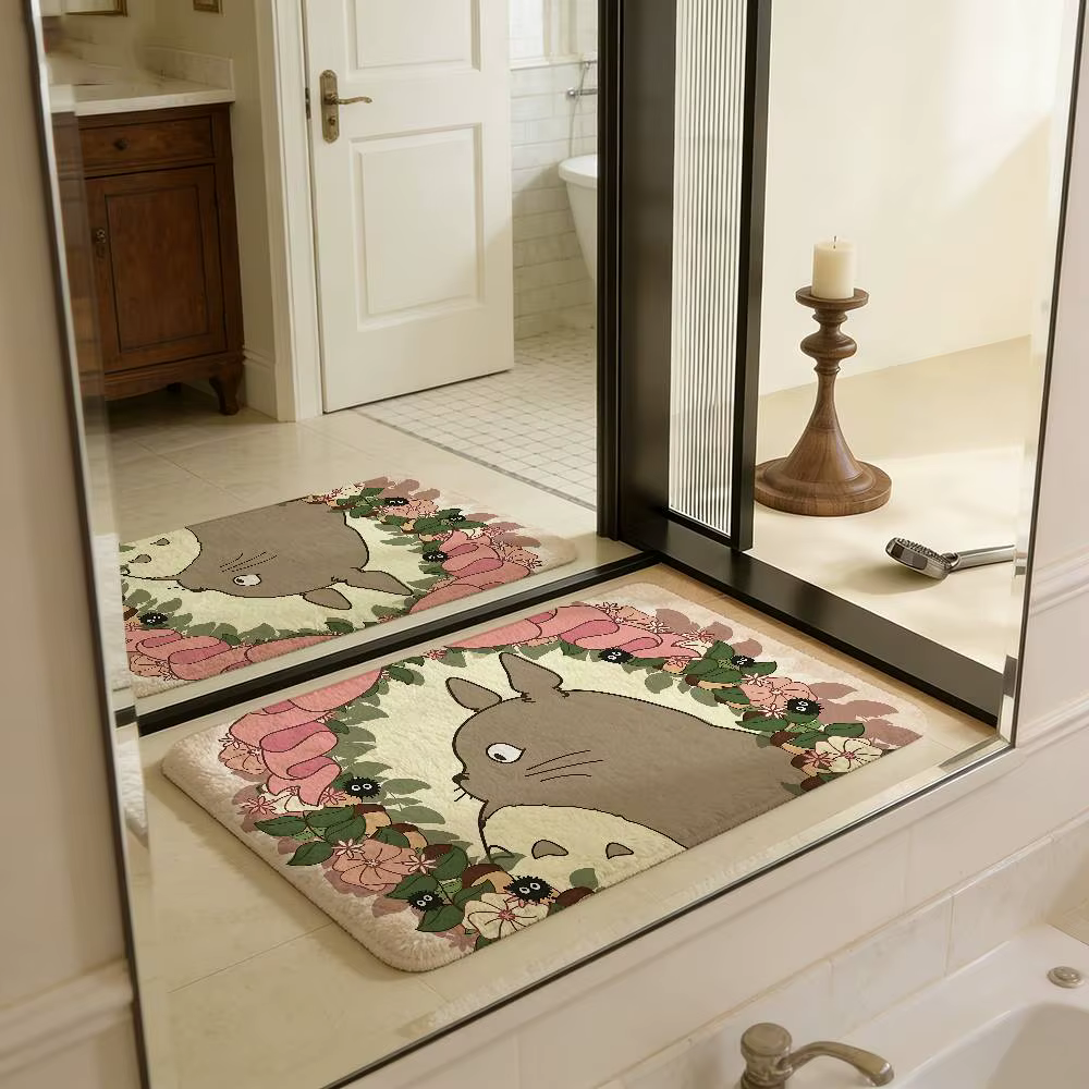 Tapis de porte d'entrée Totoro mignon, style nordique, pour chambre à coucher, salon, balcon, antidé