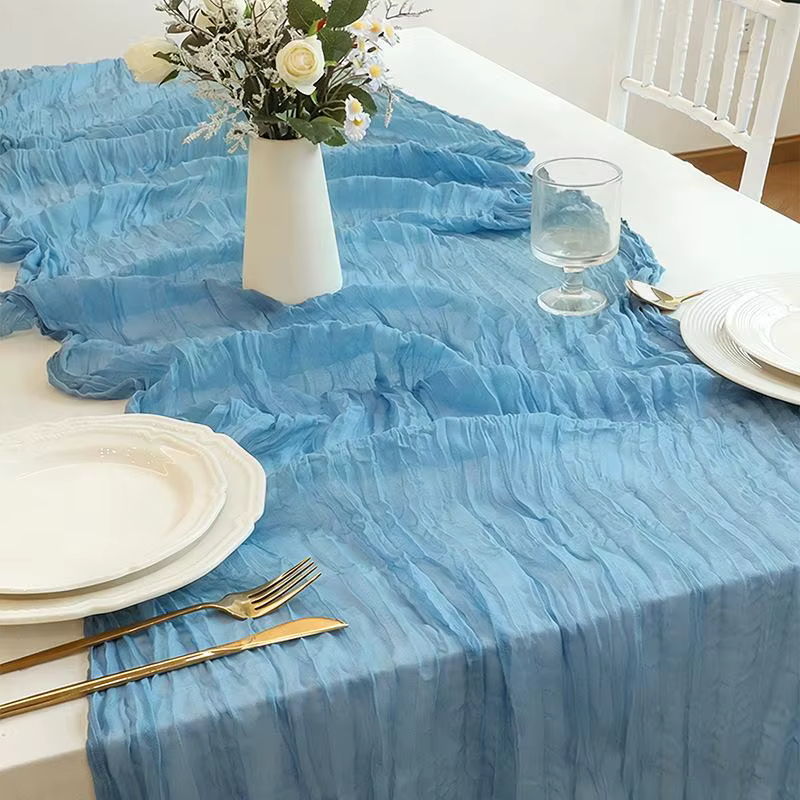 Nappes de table en gaze de coton 90x180/300/400cm, style bohème, transparentes, pour mariage, fête p