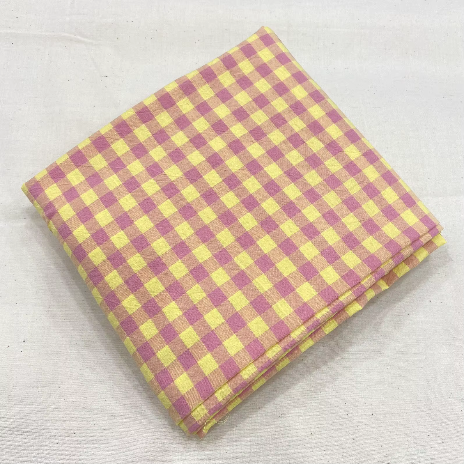 Tissu à carreaux en coton lavé au mètre, pour robe de lit, chemise, taie d'oreiller, bricolage, tiss