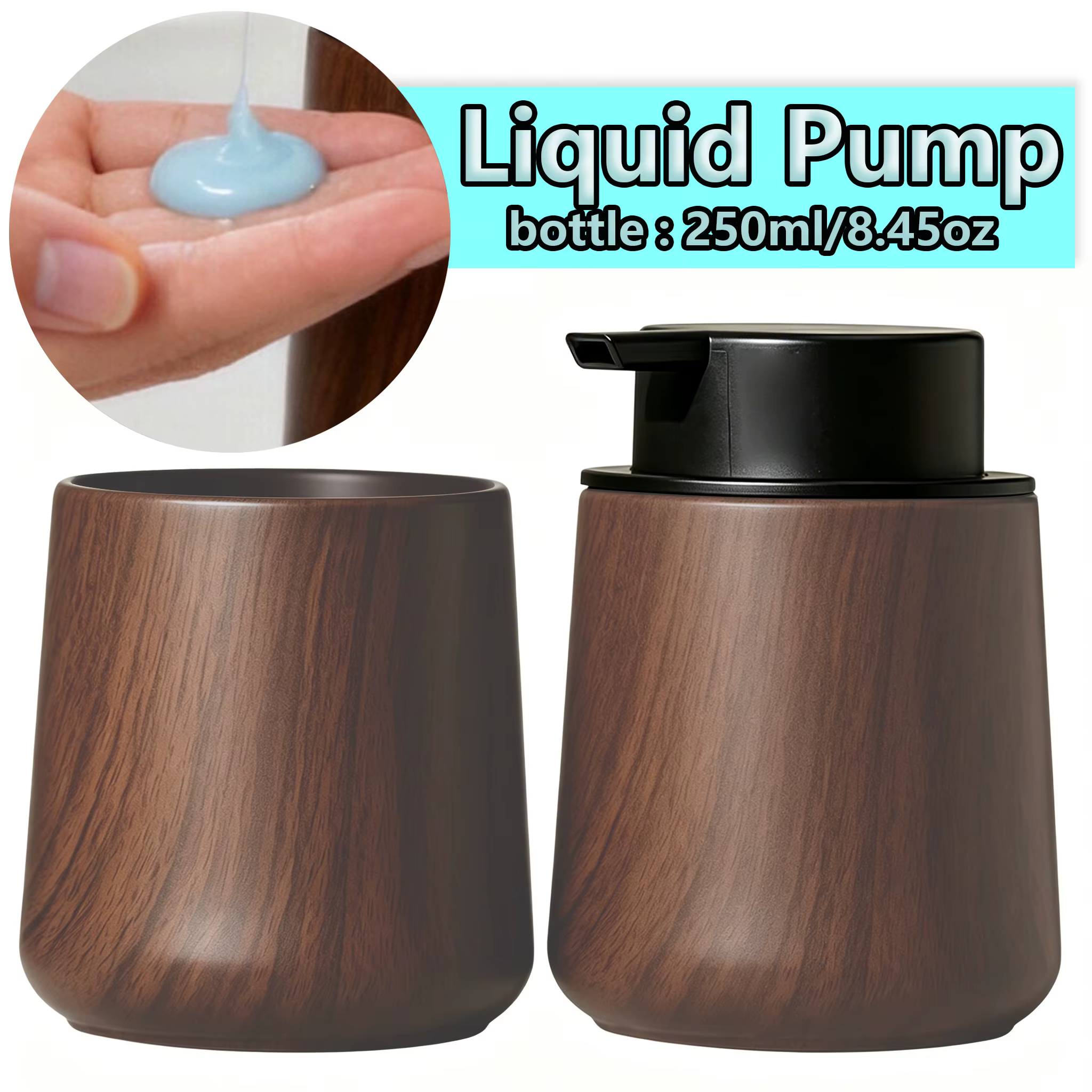 Ensemble de salle de bain élégant - Distributeur de savon liquide et porte-brosse à dents, multi-usa