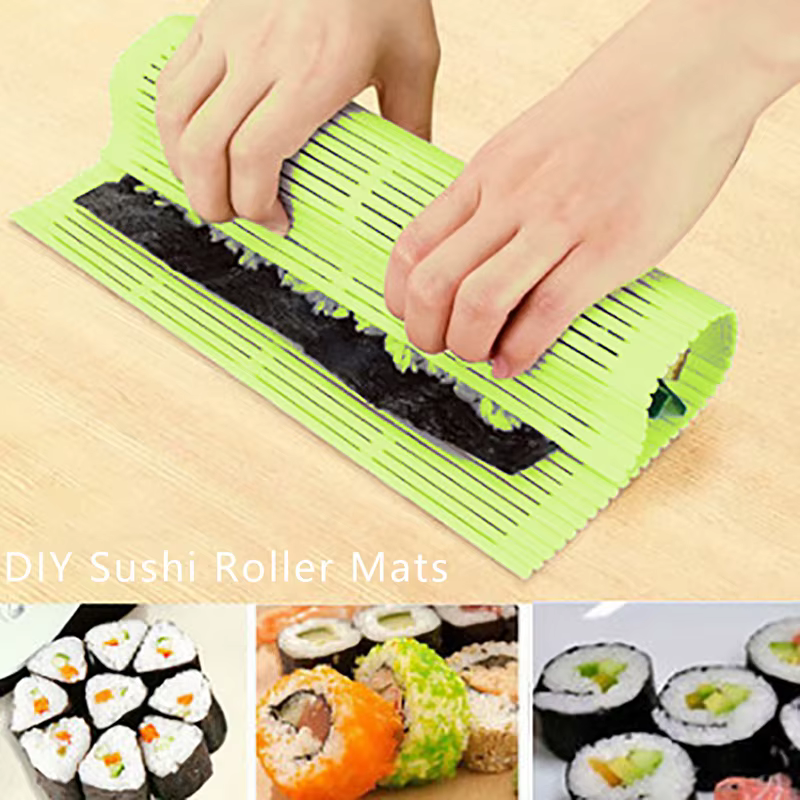 NOUVEAU! Tapis de sushi en silicone DIY, lavable et réutilisable, moule à rouleaux de sushi, tapis p