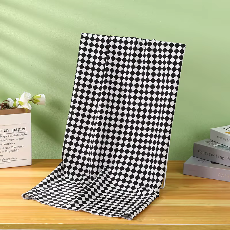 Tissu fin à carreaux noir et blanc, tissu cousu à la main, 150cm de large, chemise et robe, bricolag
