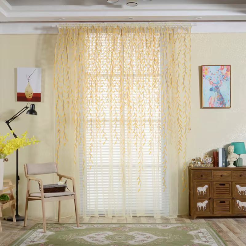 Rideaux en tulle modernes élégants, pour salon, chambre à coucher, cuisine, transparents en cuir che