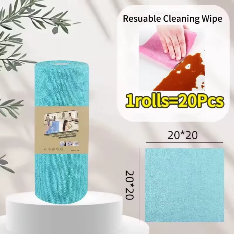 Chiffon de cuisine réutilisable, nettoyage effaçable, rouleau de serviettes, chiffon de nettoyage de