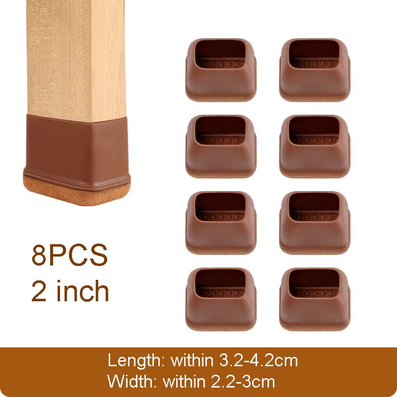 8 pièces chaise jambe pied coussin de protection Rectangle meubles caoutchouc pieds coussinets Table