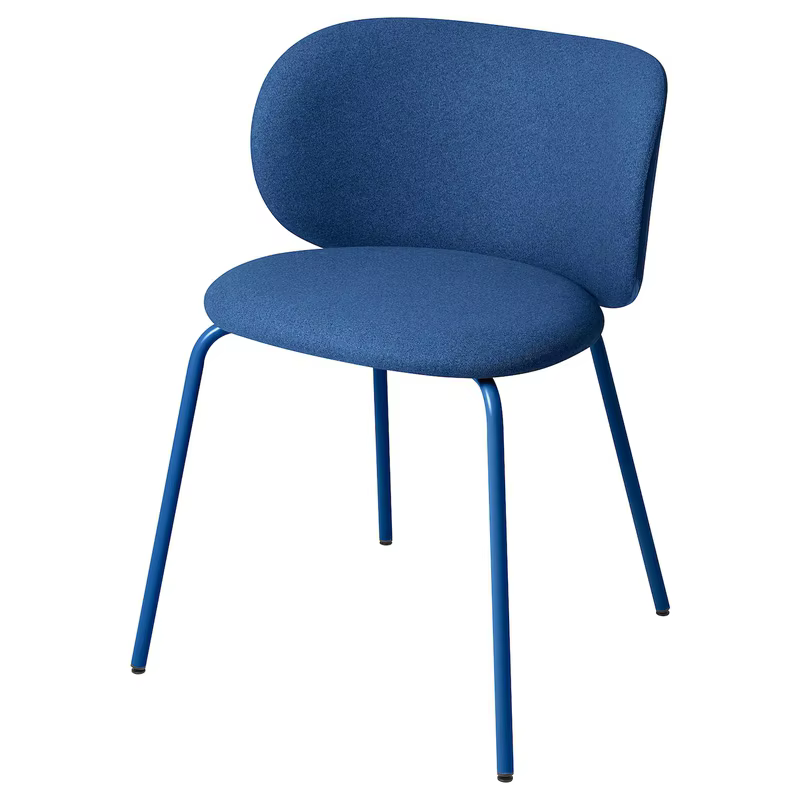 Chaise de salle à manger moderne et légère, style nordique haut de gamme, bleue, confortable, avec s
