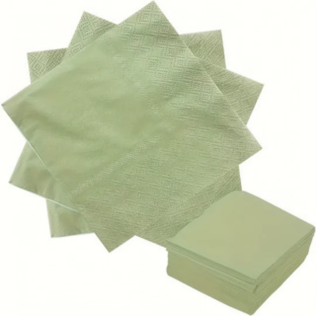 Serviettes de cocktail vert sauge à 2 plis, serviettes pour boissons, serviettes pour desserts, adap
