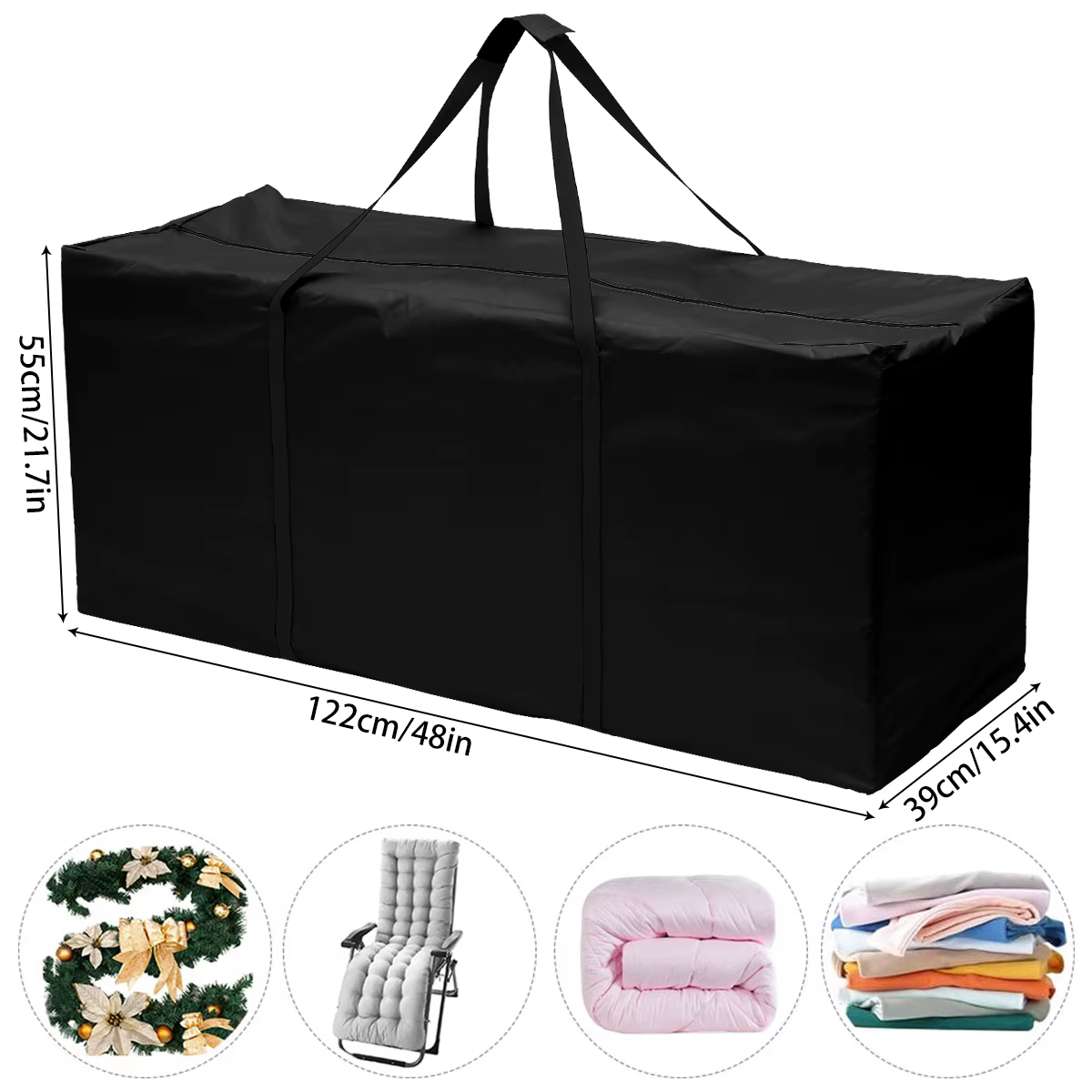 Sac de rangement de coussin pour meubles de jardin, sac rectangulaire étanche Anti-UV pour équipemen