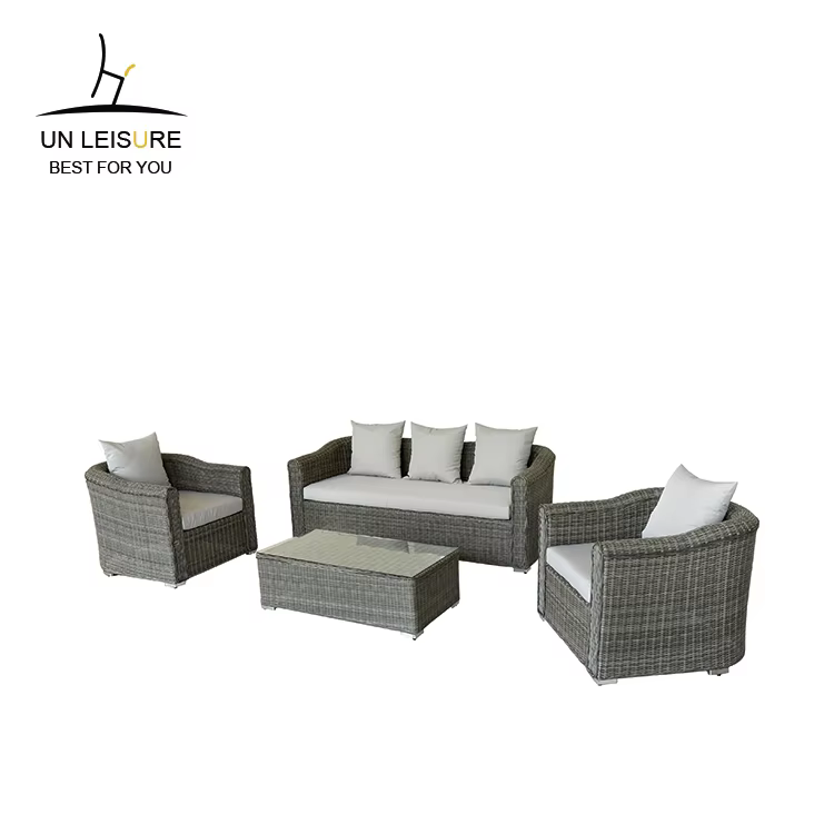 Ensemble de canapés de jardin RATTAN gris clair
