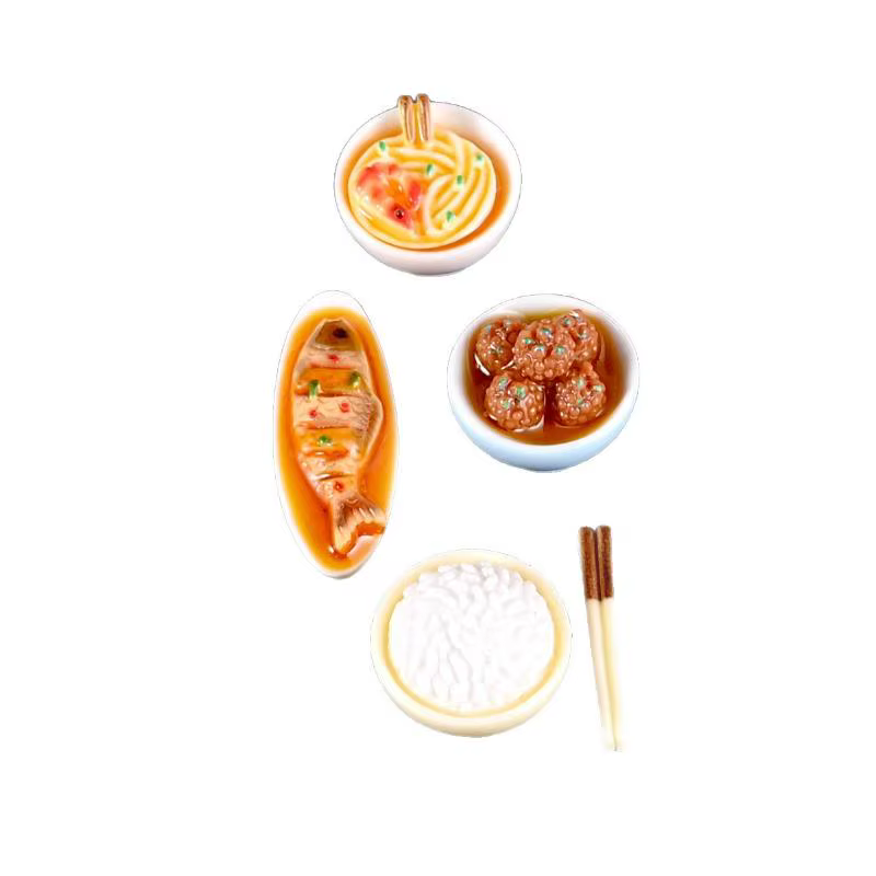 Décoration de cuisine en résine pour maison de poupée, ornements de salle à manger, modèles de plats