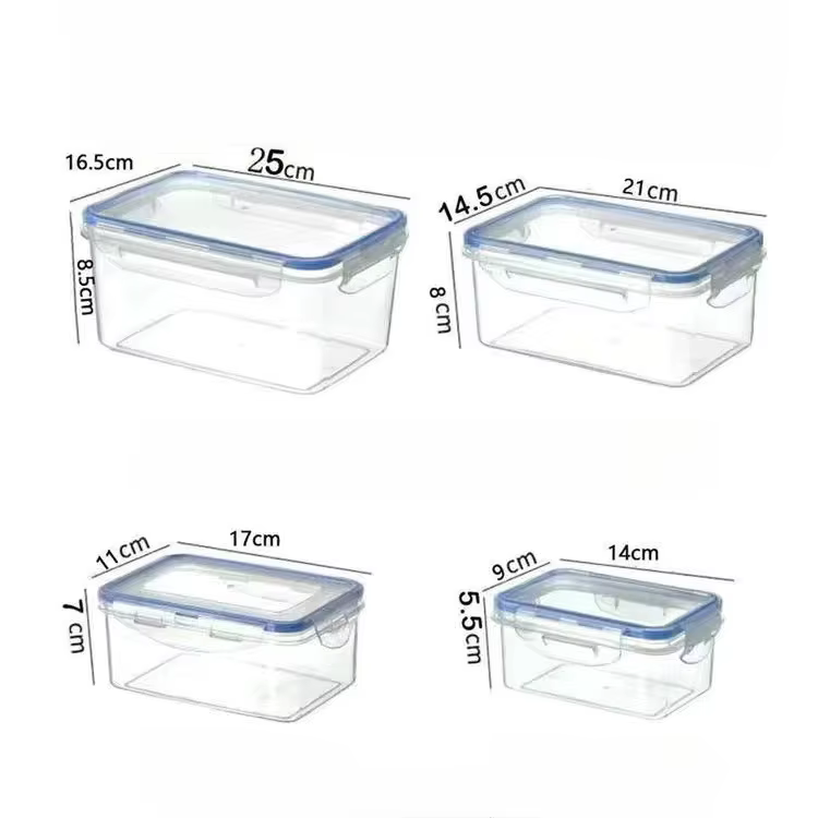 Boîte de rangement rectangulaire scellée pour réfrigérateur de cuisine avec couvercle, boîte à lunch