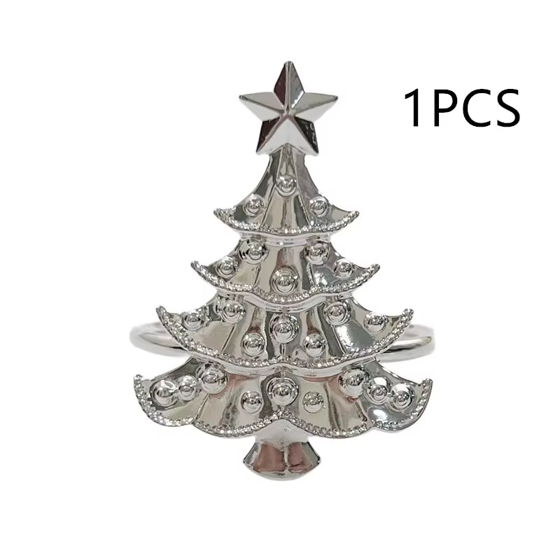 Anneaux de serviette de noël 1/24 pièces, décoration de Table de dîner de cuisine de maison, fournit