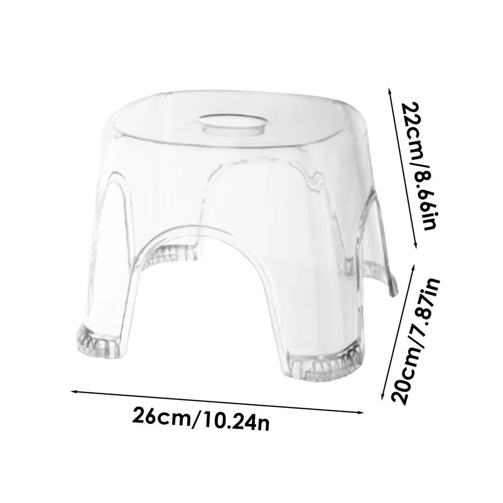 Tabouret de salle de bain transparent antidérapant et imperméable – Idéal pour les espaces de douche