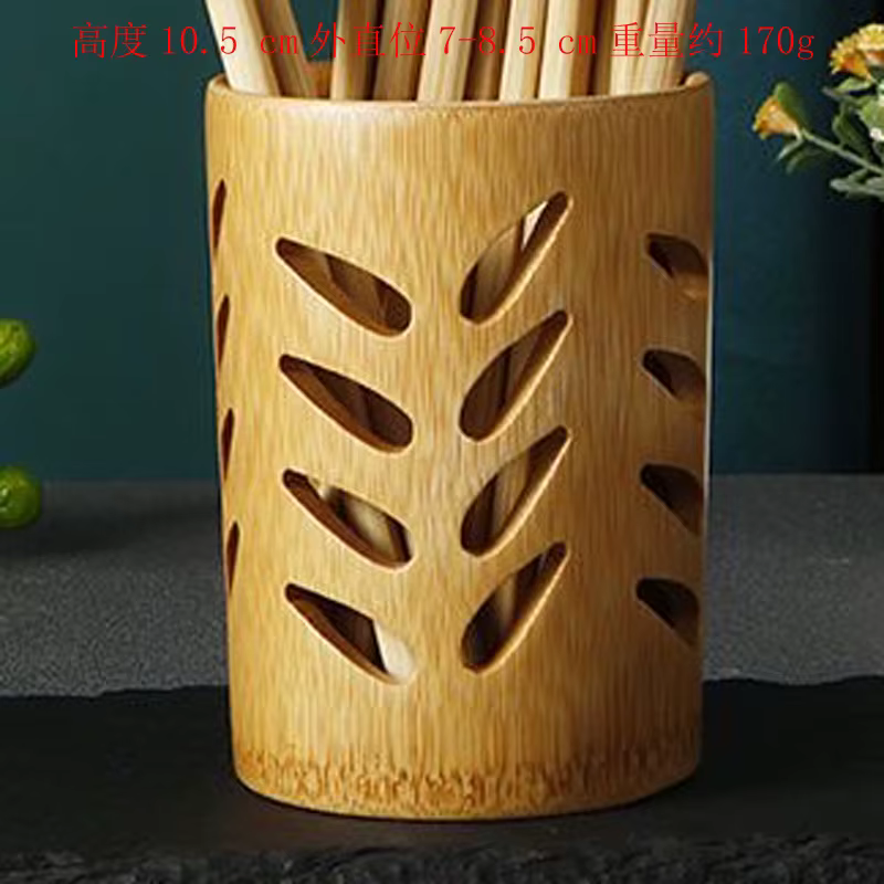 Porte-brosse à dents en bambou pour salle de bain, tasse de brosse à dents avec Drainage, tasse de s