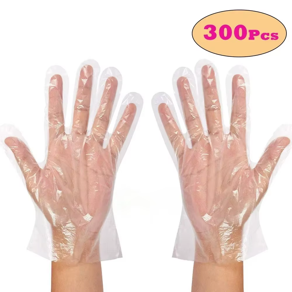 Gants jetables transparents en plastique sans latex pour la préparation des aliments, la cuisine, le