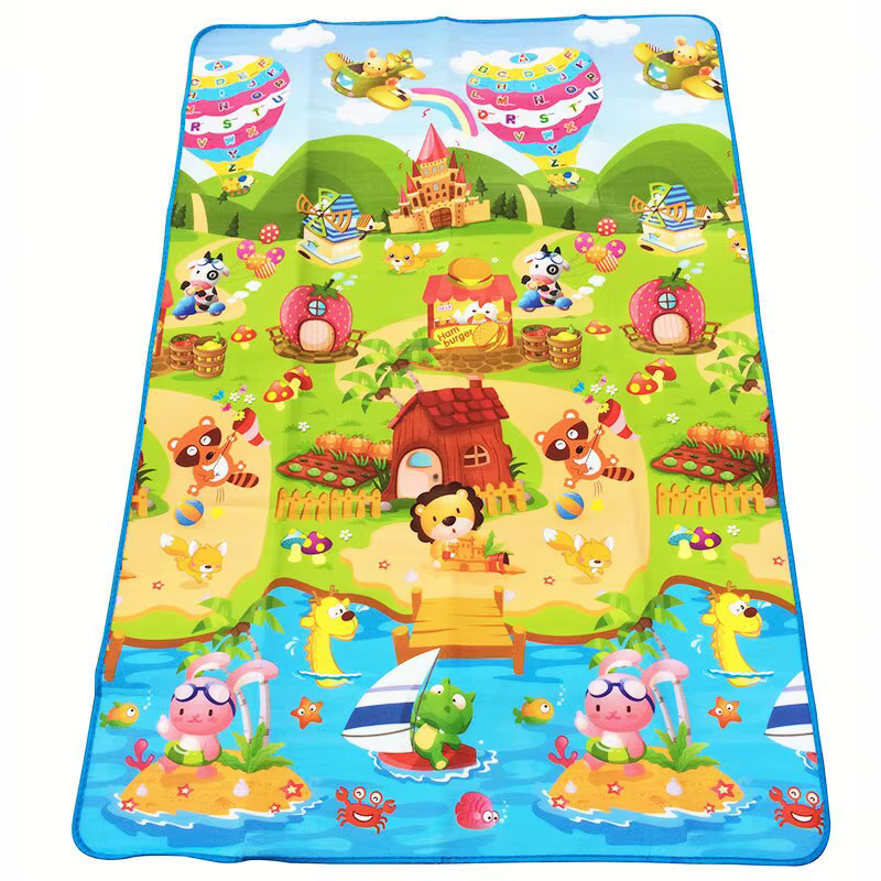 Bébé Tapis de Jeu 180x120x0.3cm Enfants Ramper Tapis Jouets pour Enfant Jeu Activité Gym Étanche Tap