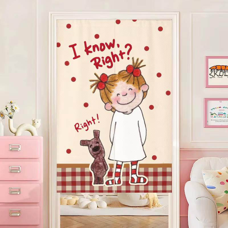 VIKAMA Rideau mi-long à motif de dessin animé, séparateur d'intimité pour les chambres d'enfants et 