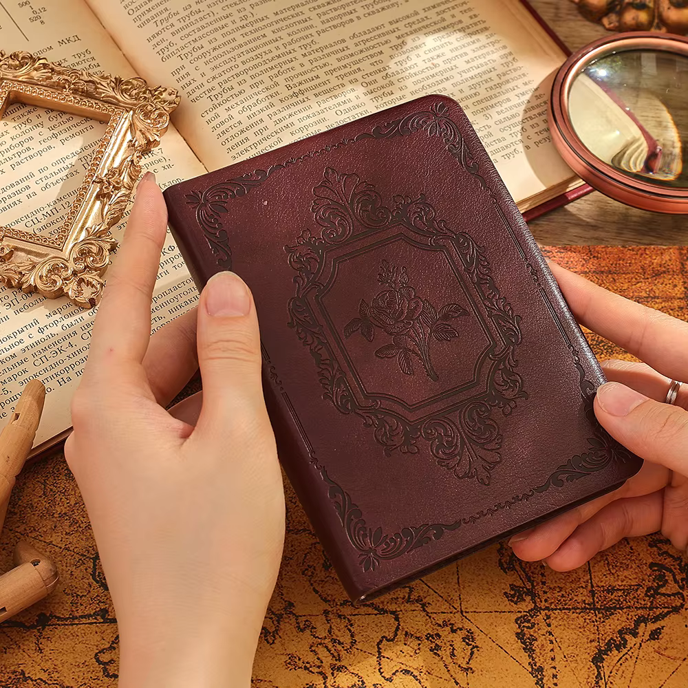 Journal en cuir PU Vintage A6 de 288 pages, carnet de notes en papier épais doublé pour écriture, ca