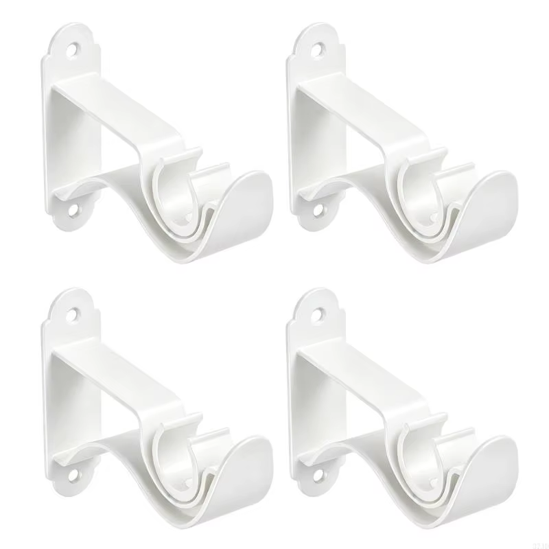Lot 4 supports tringle à rideau simples, en fer, pour plafond, adaptés à une tringle 22/28Mm, pour