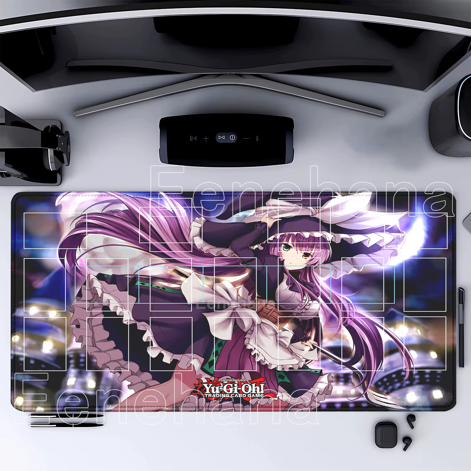 Tapis de jeu Yu-Gi-Oh! Tapis de bureau pour cartes 600x350mm, bord cousu, impression HD, accessoire 