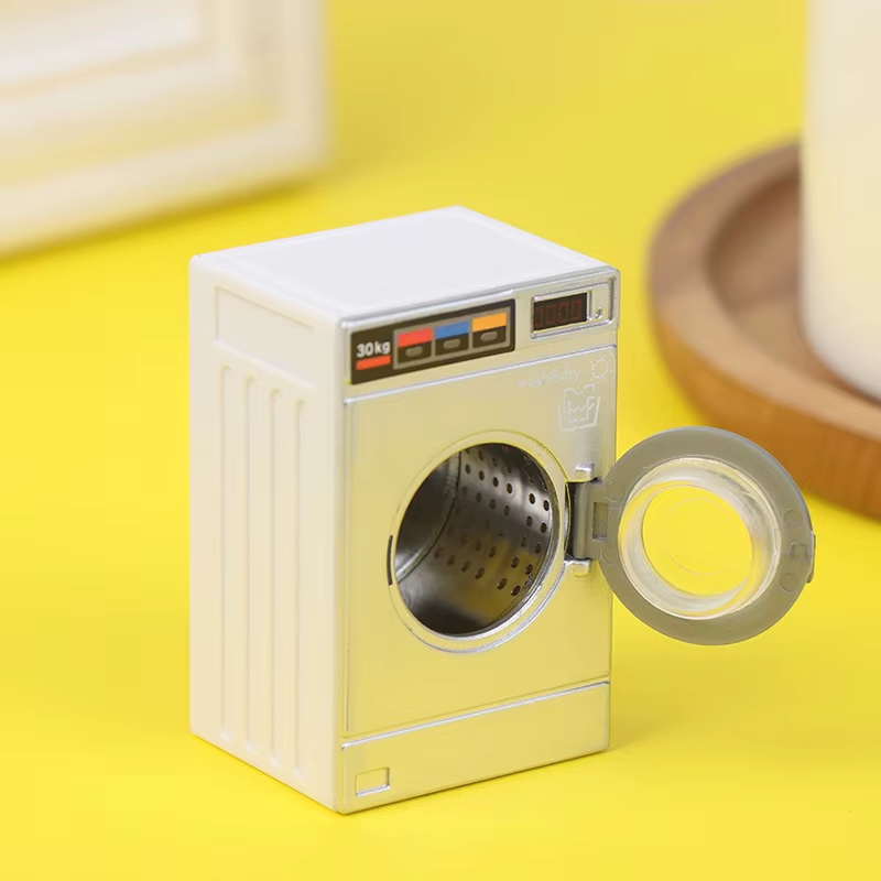 Machine à laver Miniature 1:12 pour maison de poupée, appareil ménager, modèle de blanchisserie, acc