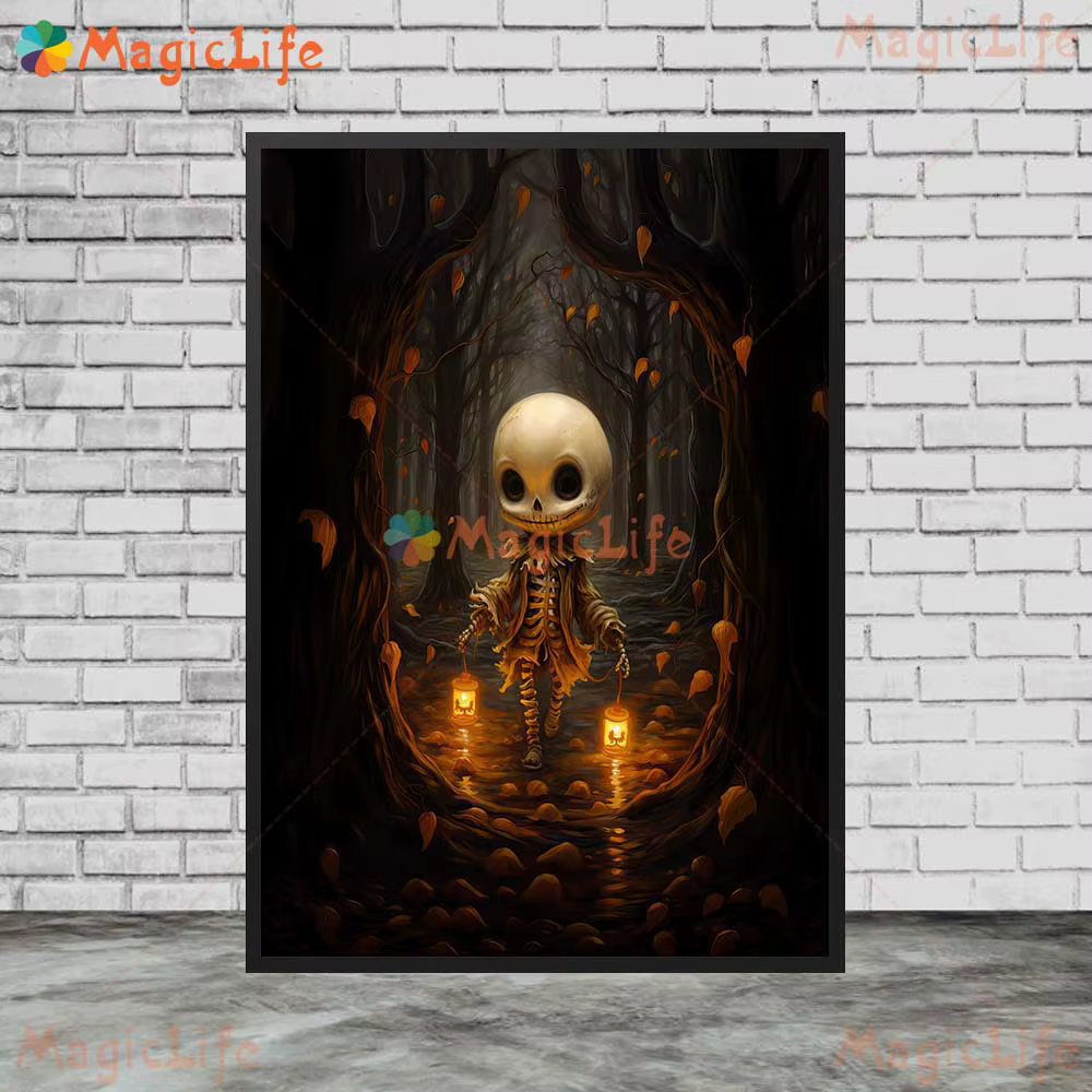 Affiche murale fantôme drôle d'halloween, appareil de sorcellerie fantôme, images murales pour salon