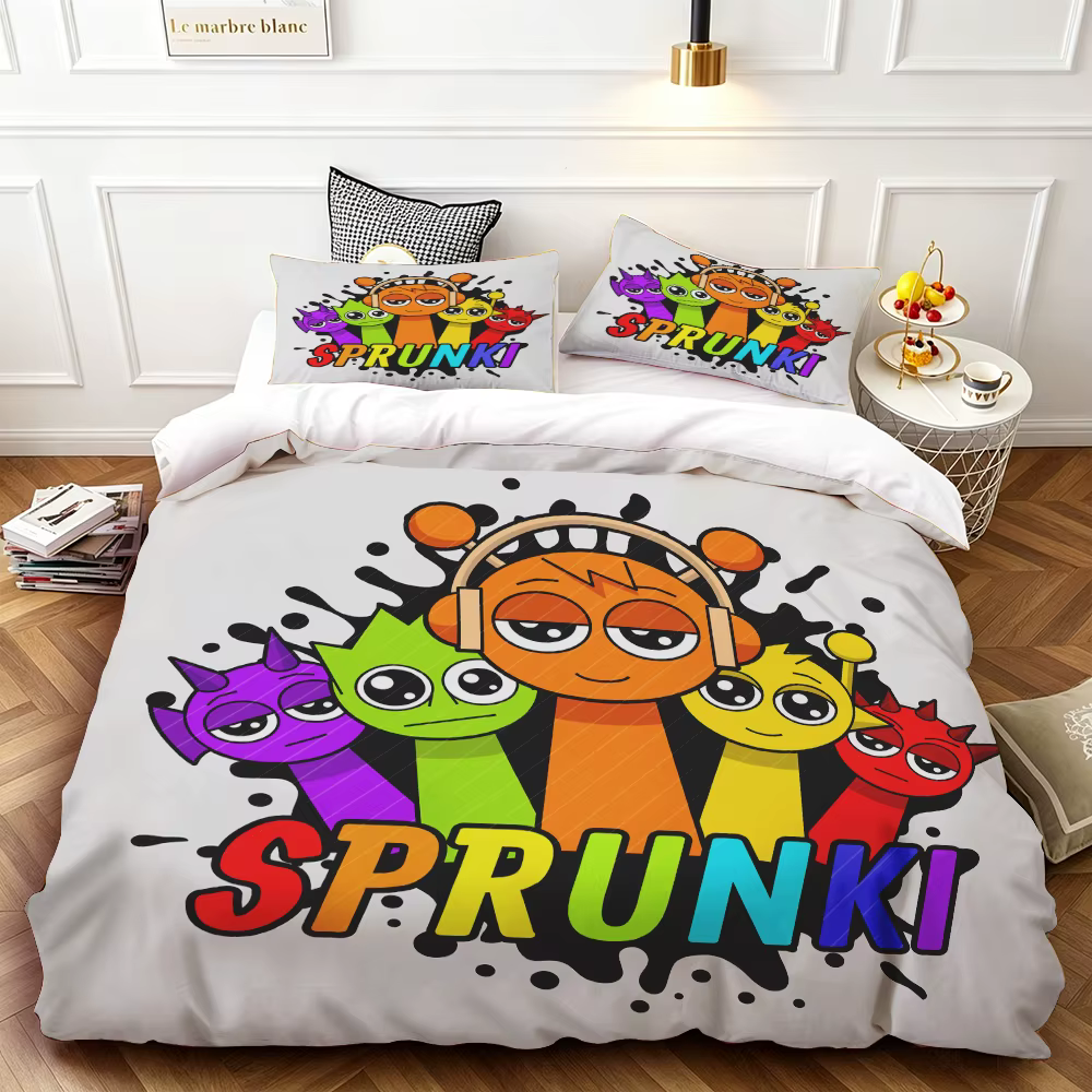 Ensemble de housse de couette Sprunki, housse de couette douce et agréable pour la peau, pour chambr