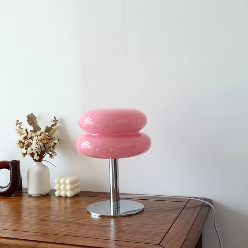 Lampe de Table en verre Macaron, variateur trichromatique, lampes d'ambiance pour salon, Protection 