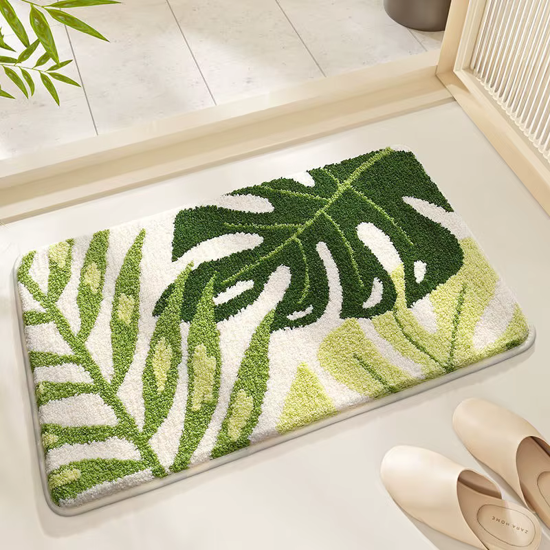 Nouveau Tapis de sol imitation cachemire, épais, absorbant, antidérapant, pour salle de bain