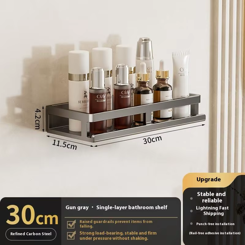 Support de douche mural en aluminium pour salle de bain, panier de rangement de cuisine multifonctio