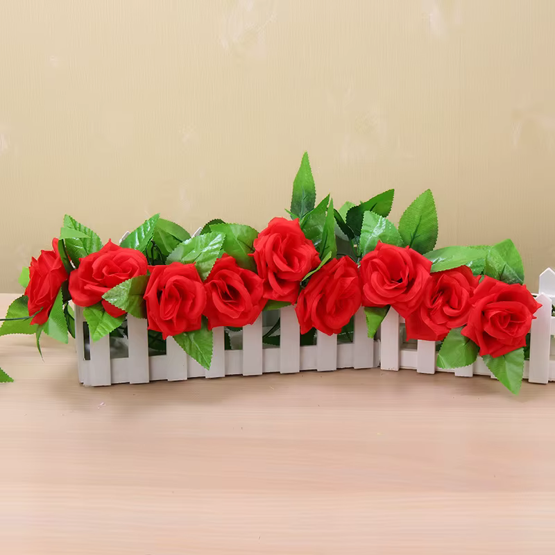 Guirlande de roses artificielles de noël, 250CM, pour mariage, décoration de salle de maison, arc de