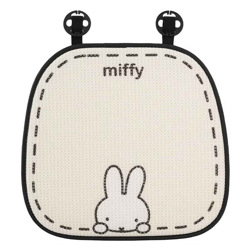 Coussin de voiture Kawaii Miffy, appui-tête et support lombaire en coton à mémoire de forme, doux et