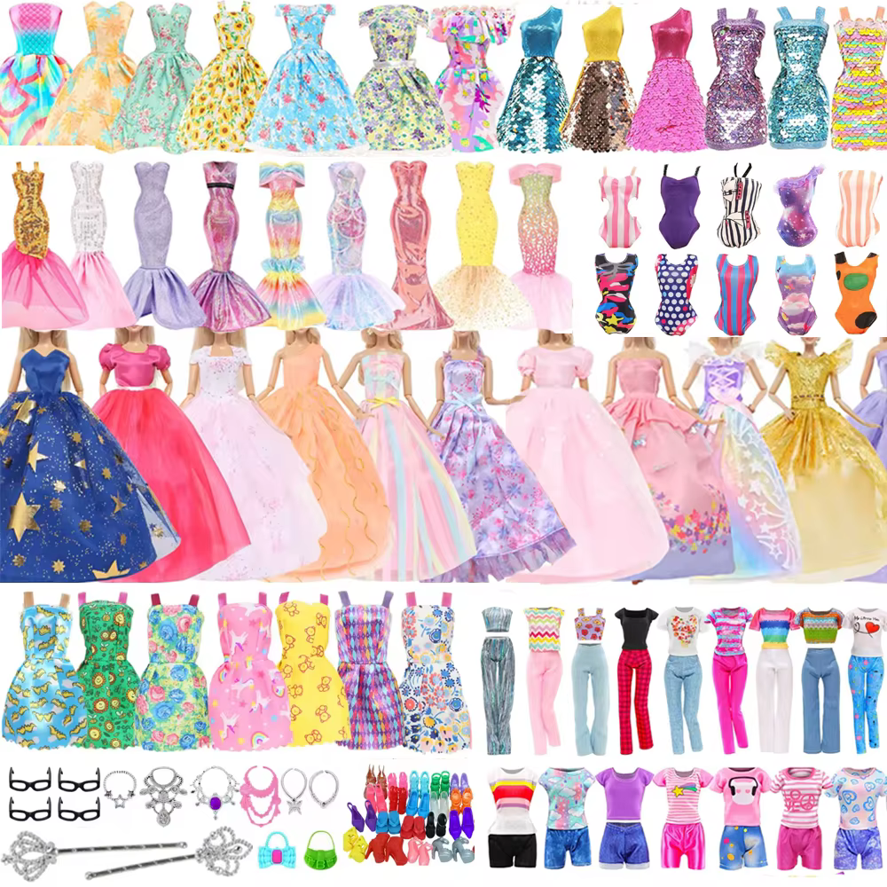 Accessoires de vêtements pour poupées 11.5 ''/30cm, 50 pièces, robes à la mode, tenues décontractées