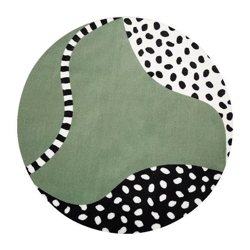Tapis rond rouge rétro imprimé léopard, haut de gamme, en peluche, pour salon, grande surface, maiso