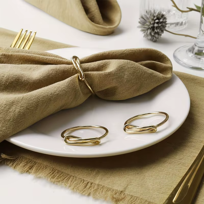 Anneau de serviette minimaliste noué, porte-serviettes en métal robuste, décoration moderne pour un 